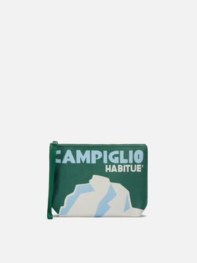 Aline Pouch in wool-effect fabric with Campiglio print