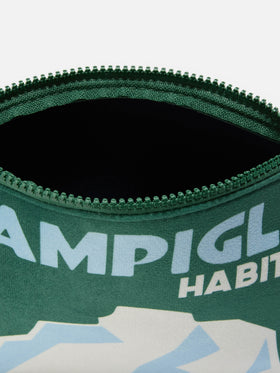 Aline Pouch in wool-effect fabric with Campiglio print