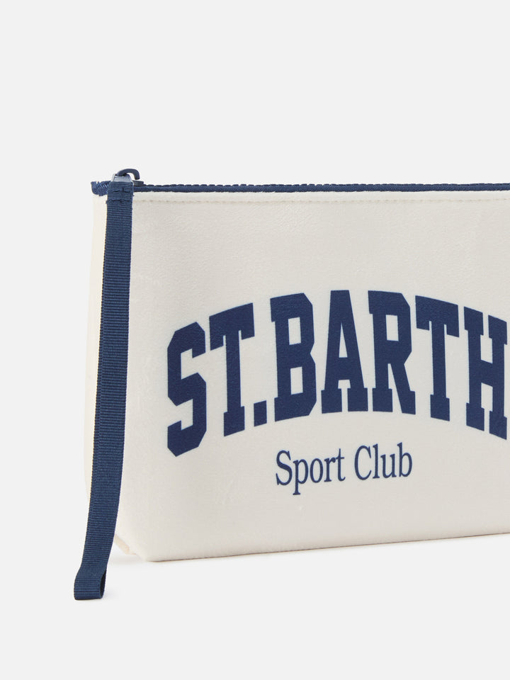 Pochette Aline beige con stampa St. Barth Sport Club