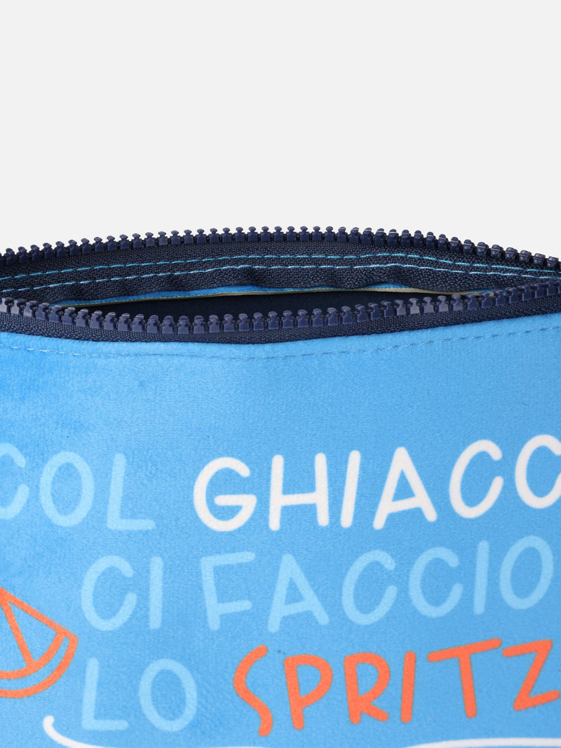 Bluette wooly pochette Aline with Col Ghiaccio ci faccio lo Spritz print