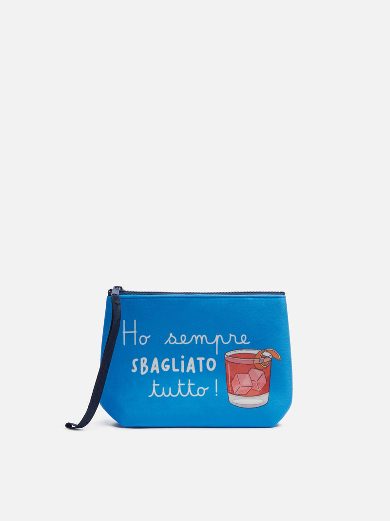 Wooly pochette Aline with Ho sempre sbagliato print