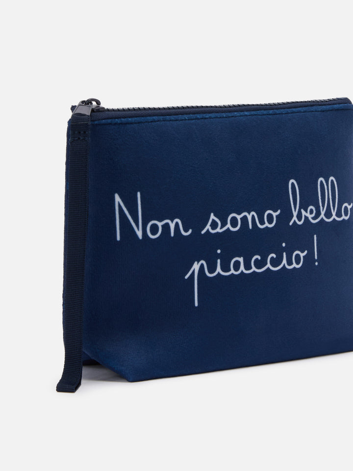 Pochette in lana Aline con stampa Non sono bello, piaccio! | VACANZE DI NATALE EDIZIONE SPECIALE