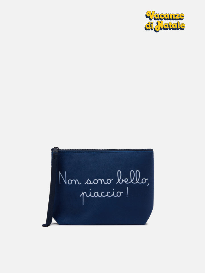 Pochette in lana Aline con stampa Non sono bello, piaccio! | VACANZE DI NATALE EDIZIONE SPECIALE