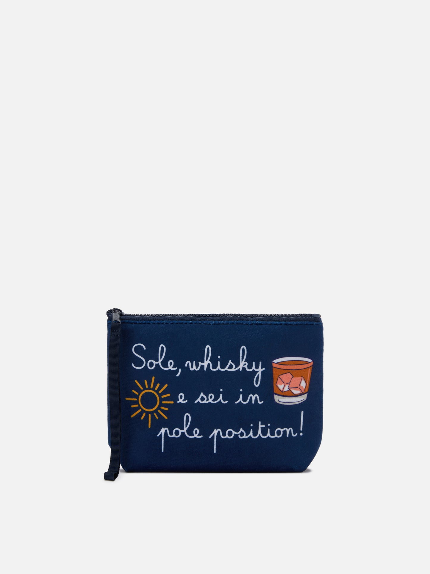 Wollige Pochette Aline mit Sole, Whisky...-Print | VACANZE DI NATALE SONDEREDITION