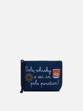 Wollige Pochette Aline mit Sole, Whisky...-Print | VACANZE DI NATALE SONDEREDITION