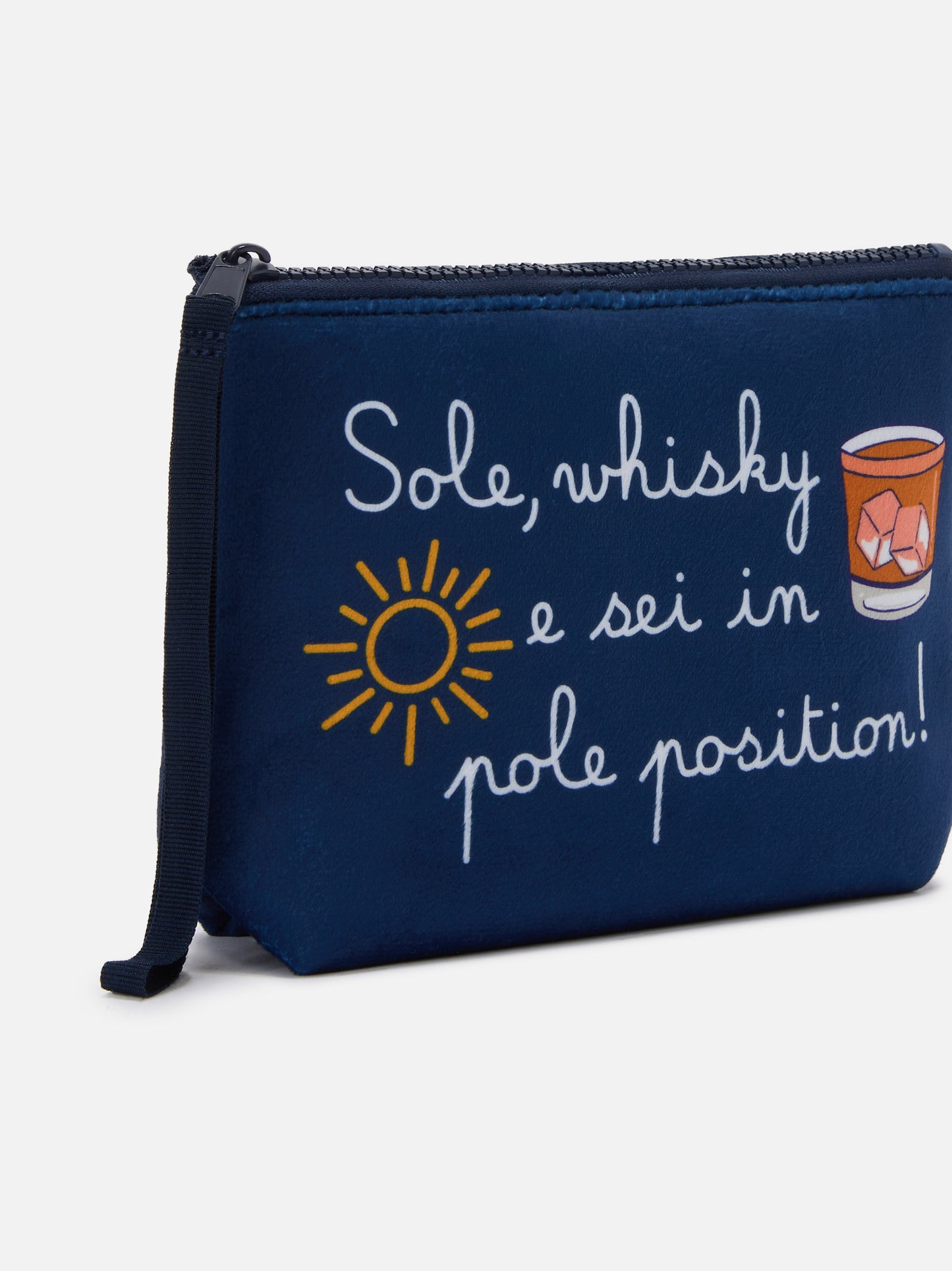 Wollige Pochette Aline mit Sole, Whisky...-Print | VACANZE DI NATALE SONDEREDITION