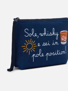 Wollige Pochette Aline mit Sole, Whisky...-Print | VACANZE DI NATALE SONDEREDITION