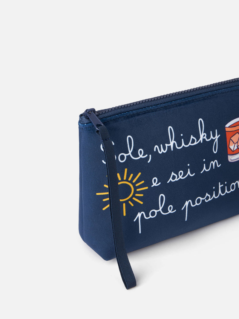 Wollpochette Aline mit Sohle, Whiskey und Sei im Pole-Position-Druck | VACANZE DI NATALE SONDERAUSGABE