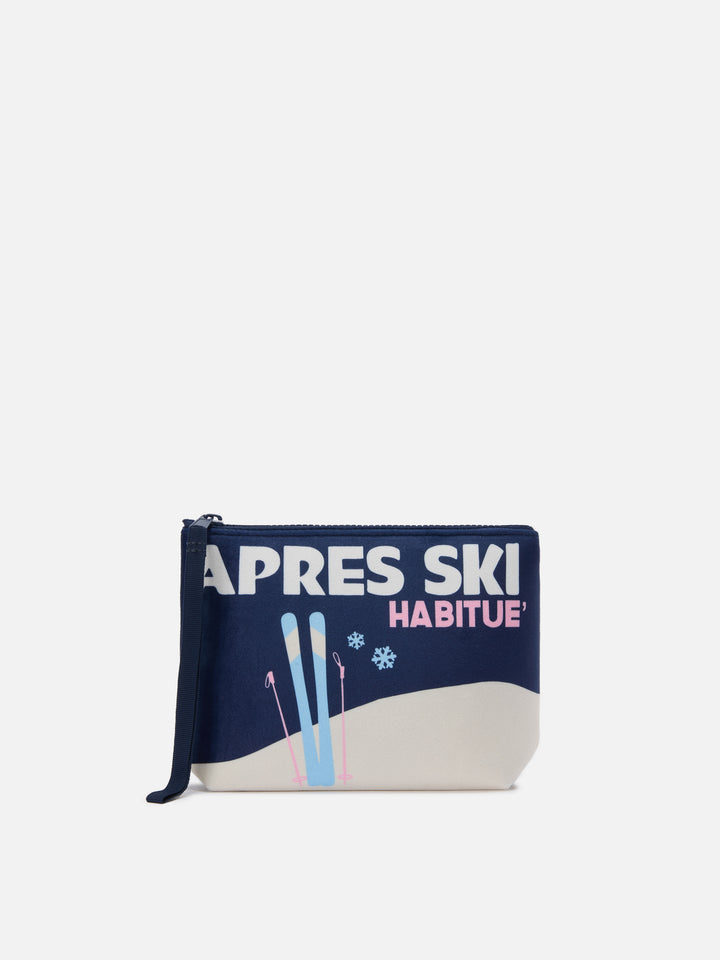 Aline-Pouch aus Wollimitat mit Après-Ski-Print