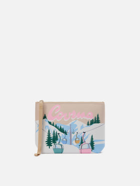 Aline Pouch in wool-effect fabric with Courmayeur print | COURMAYEUR SPECIAL EDITION