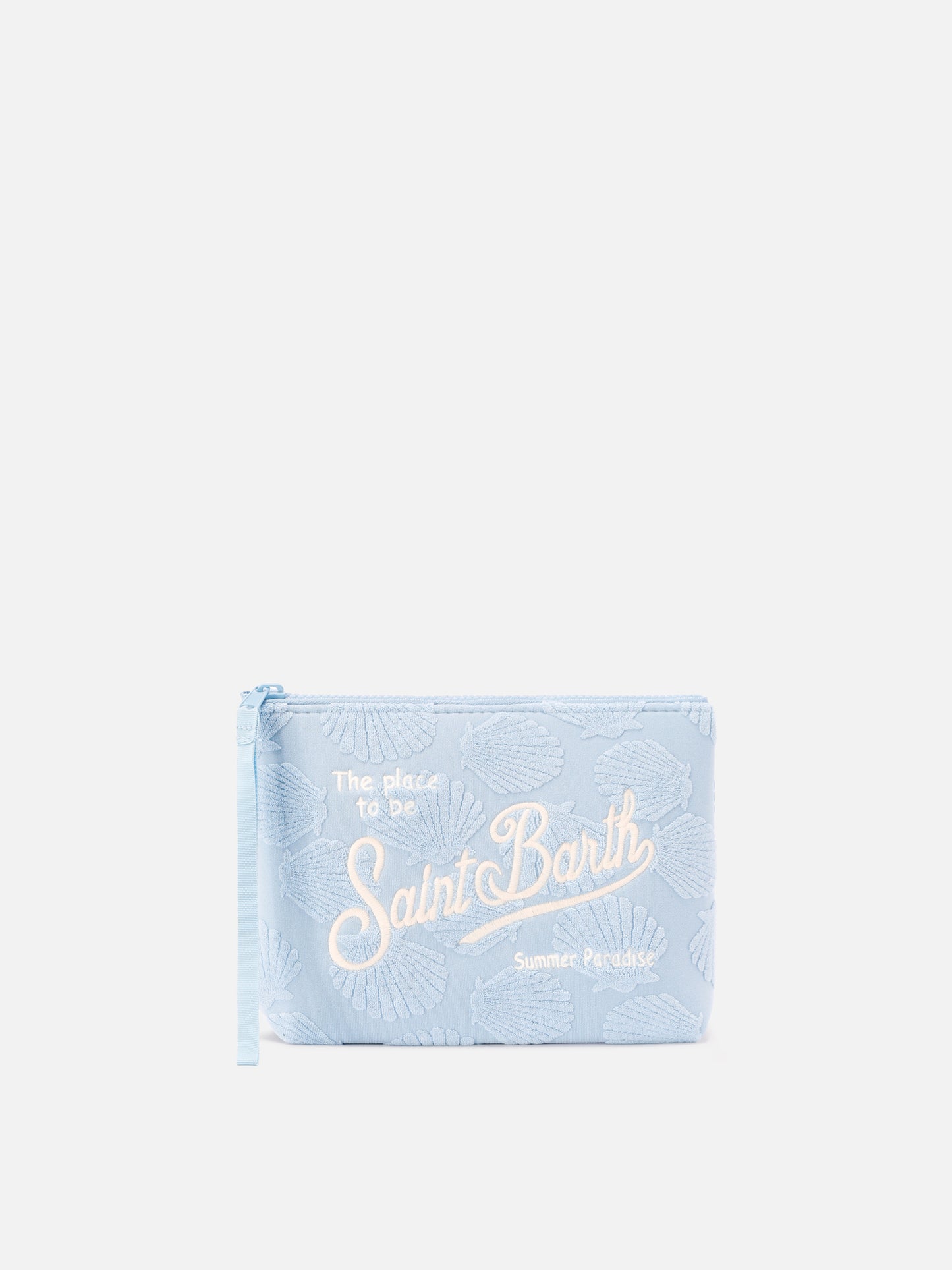 Pochette Aline effetto spugna con motivo conchiglie in rilievo