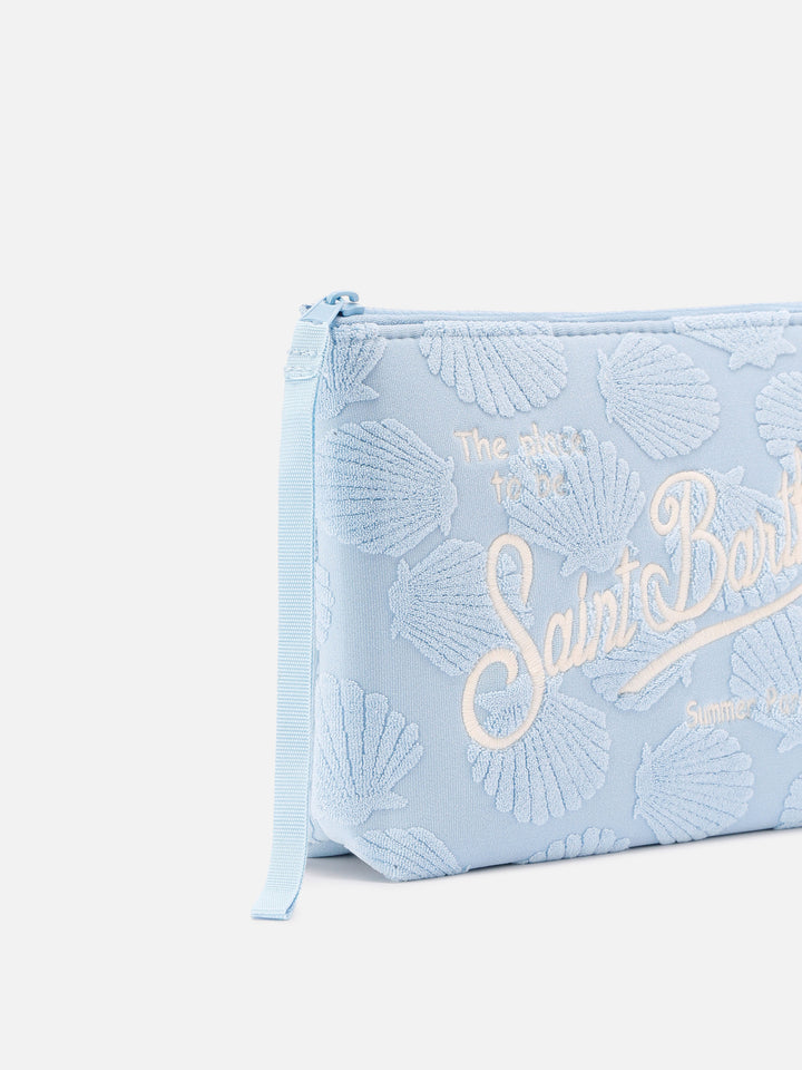 Pochette Aline effetto spugna con motivo conchiglie in rilievo