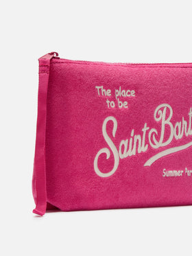 Pochette Aline effetto spugna rosa
