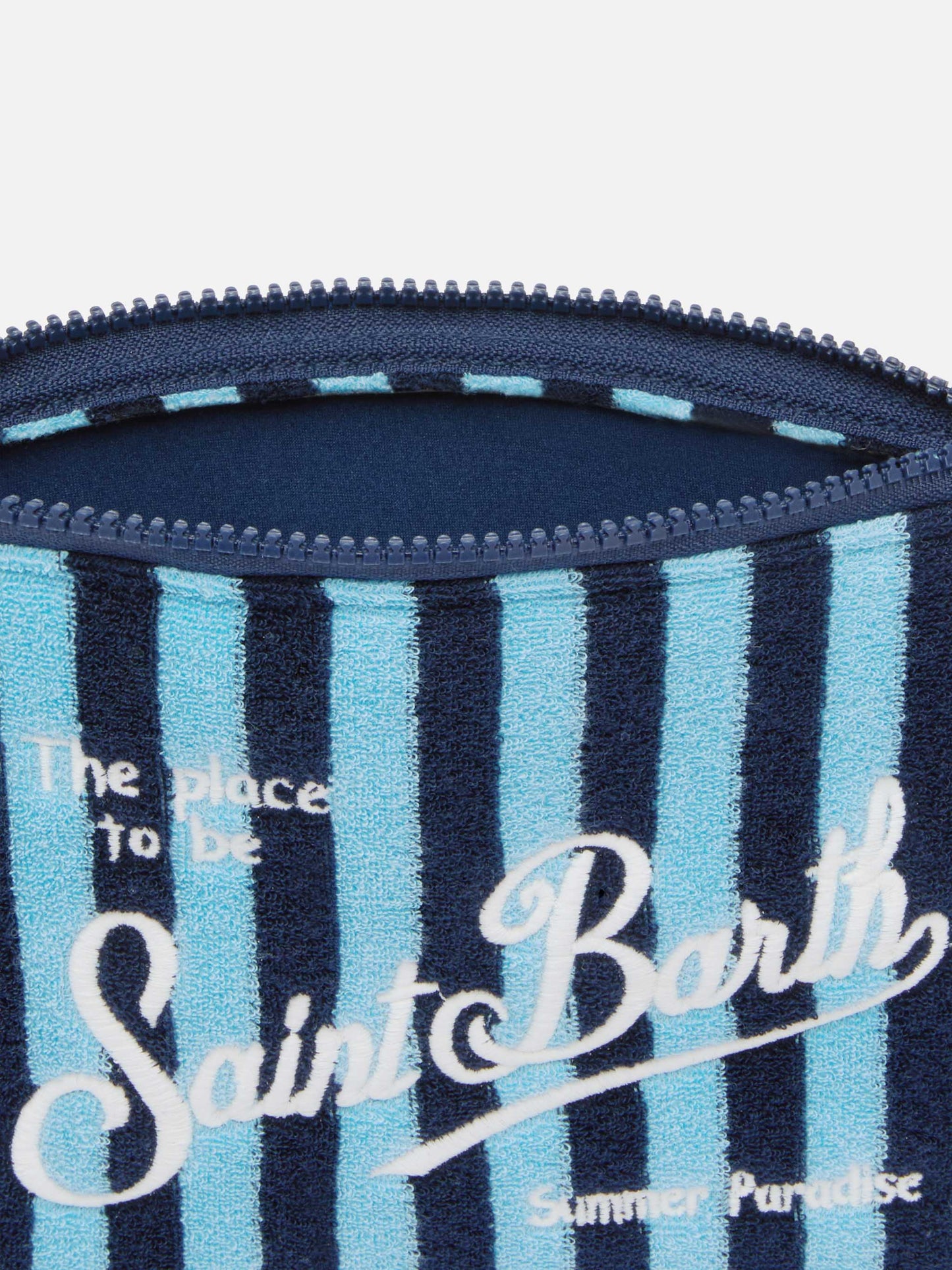 Pochette aus Frottee mit Aline-Streifen und Prägung