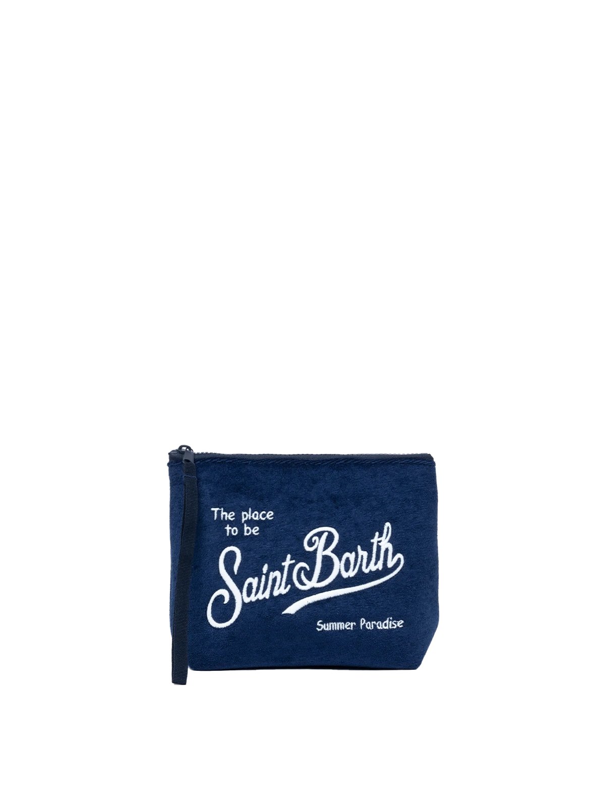 Aline navy blue embossed terry pochette - MC2 Saint Barth