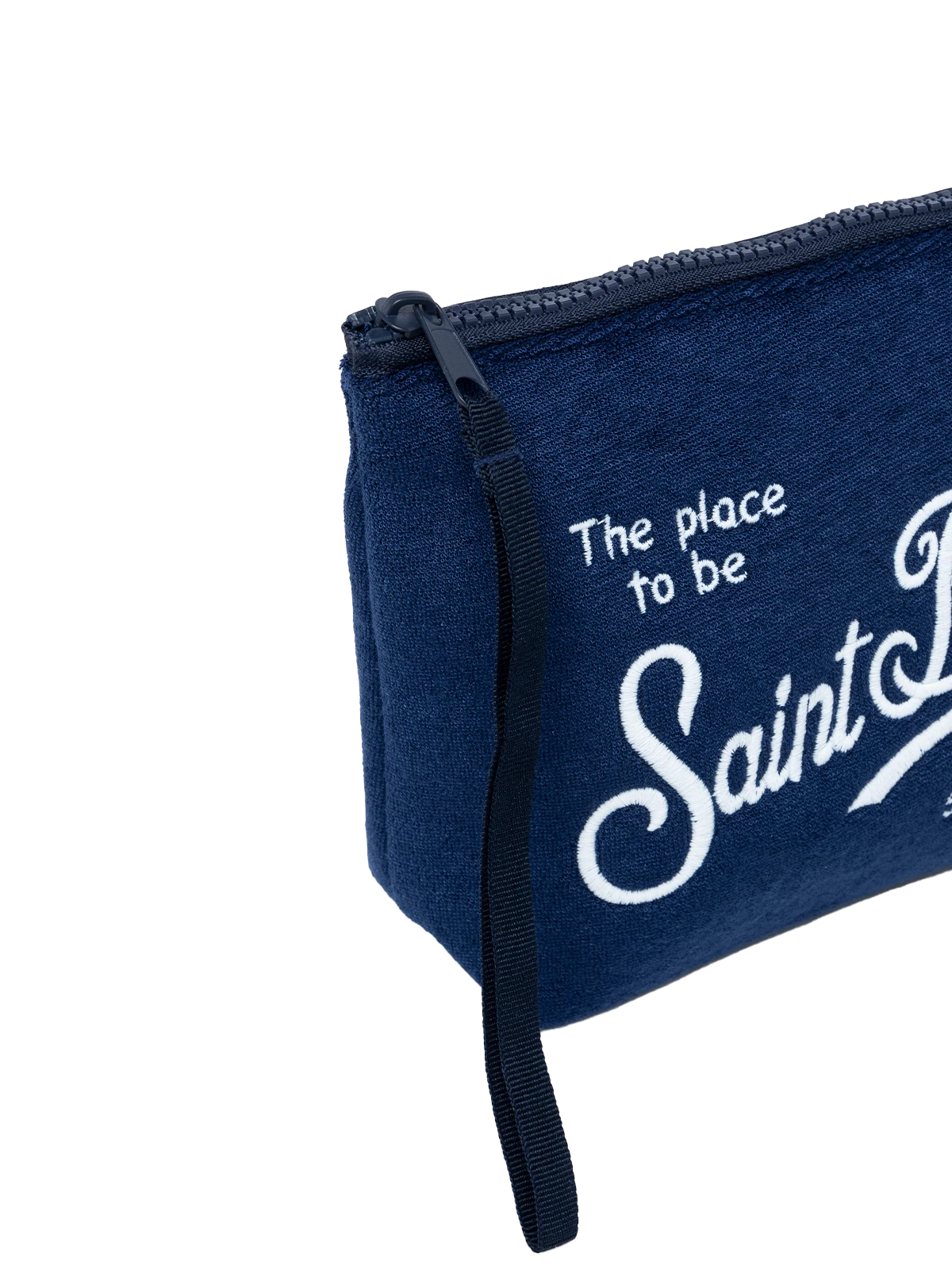 Aline navy blue embossed terry pochette - MC2 Saint Barth