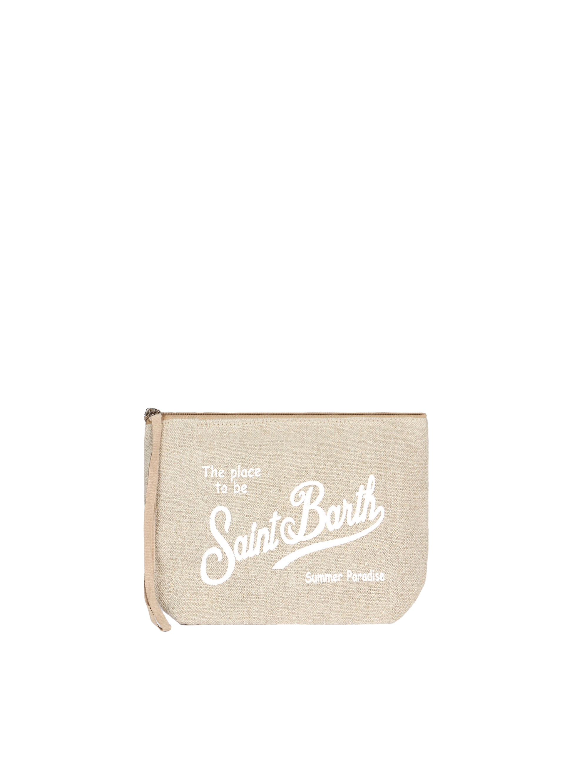 Aline beige linen pochette - MC2 Saint Barth