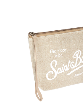 Aline beige linen pochette - MC2 Saint Barth