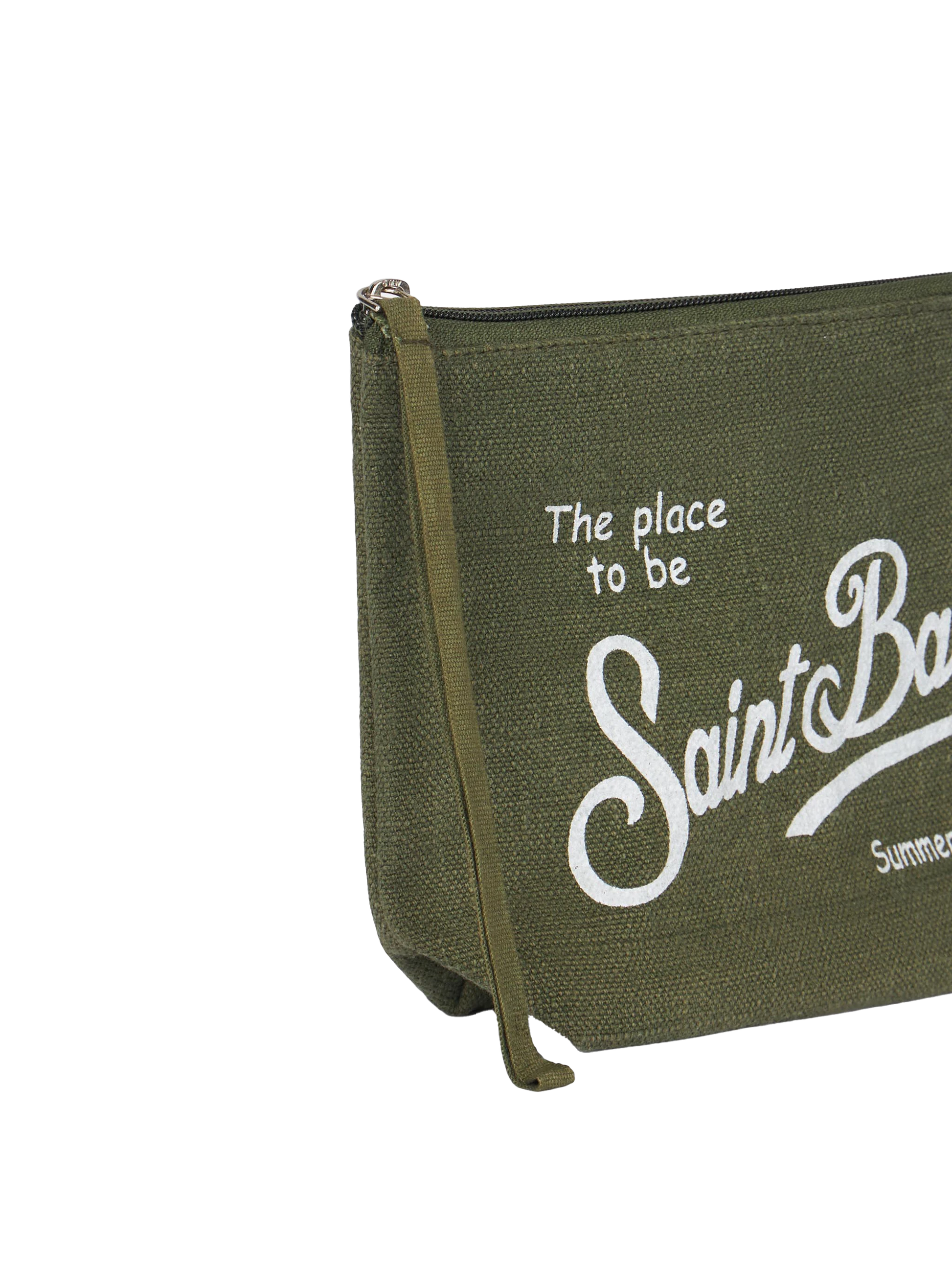 Aline military green linen pochette - MC2 Saint Barth