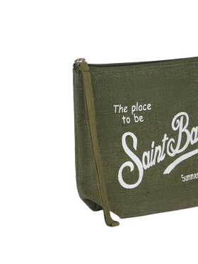 Aline military green linen pochette - MC2 Saint Barth