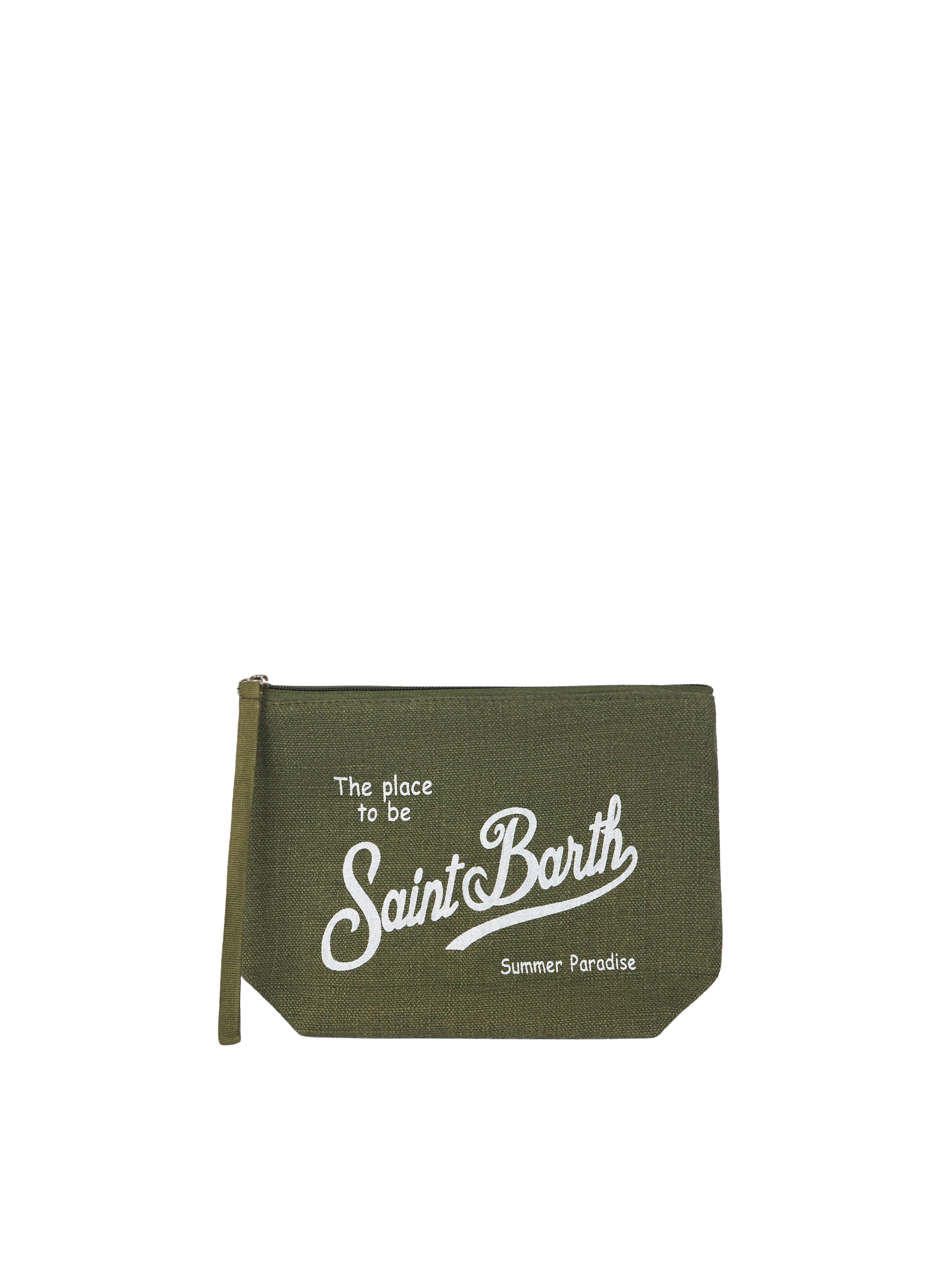 Aline military green linen pochette - MC2 Saint Barth