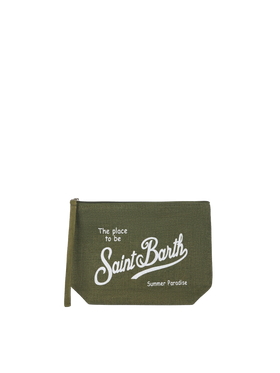 Aline military green linen pochette - MC2 Saint Barth