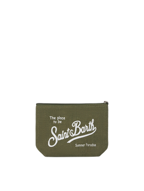 Aline military green linen pochette - MC2 Saint Barth