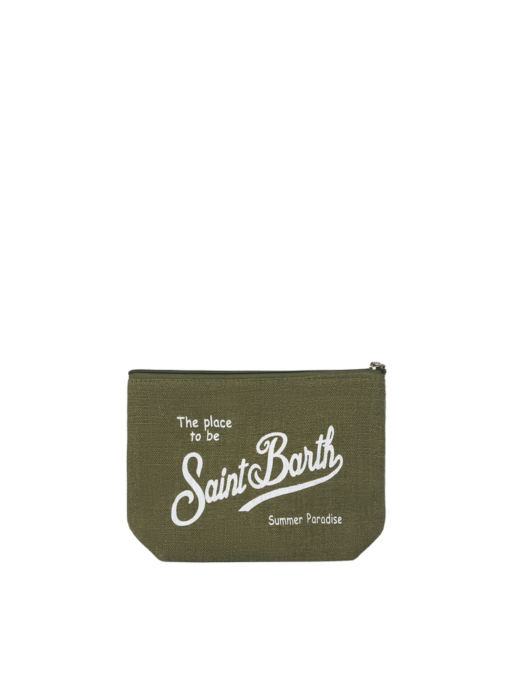 Aline military green linen pochette - MC2 Saint Barth