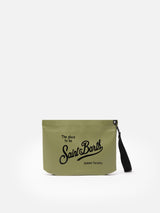 Aline military green water-resistant pochette