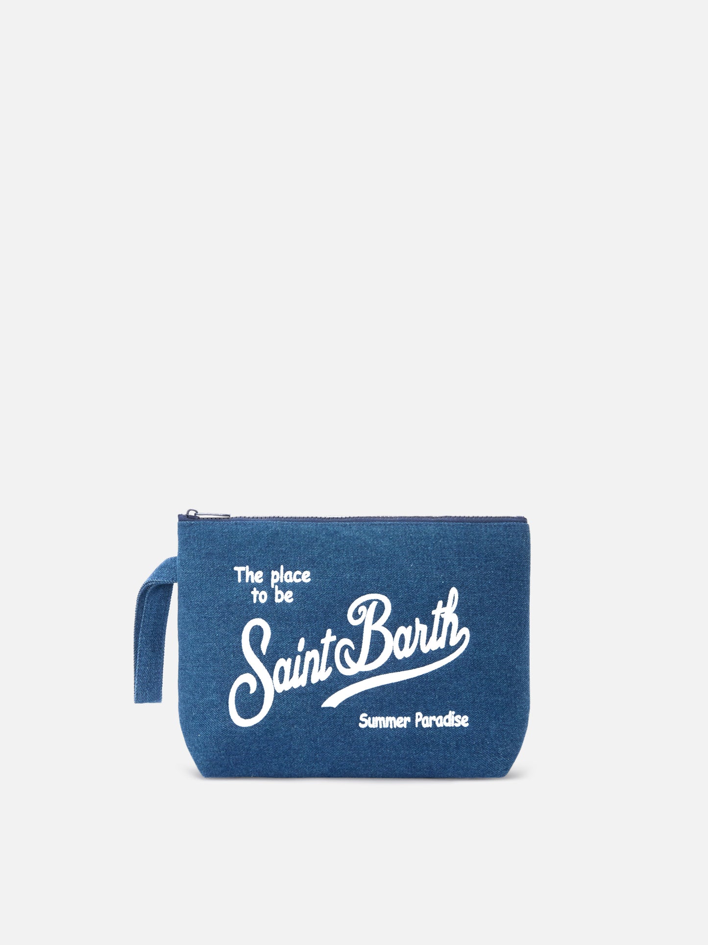 Pochette Aline in effetto denim blu scuro