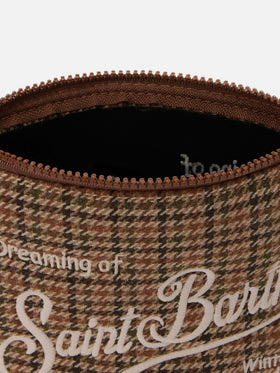 Aline Wool Pouch in houndstooth wool blend