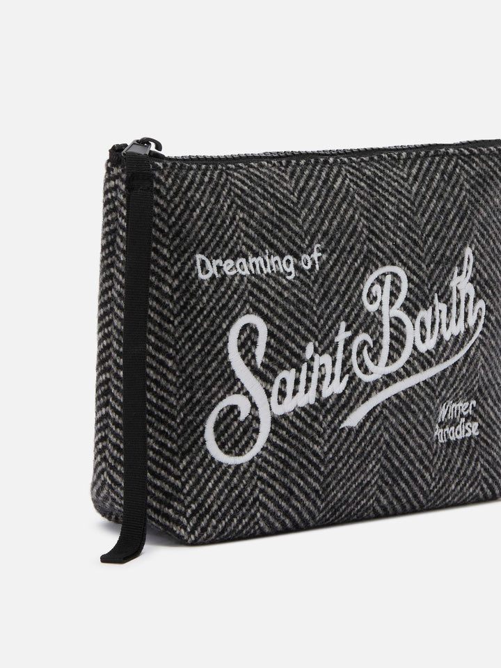 Pochette Aline Wool in misto lana spigato