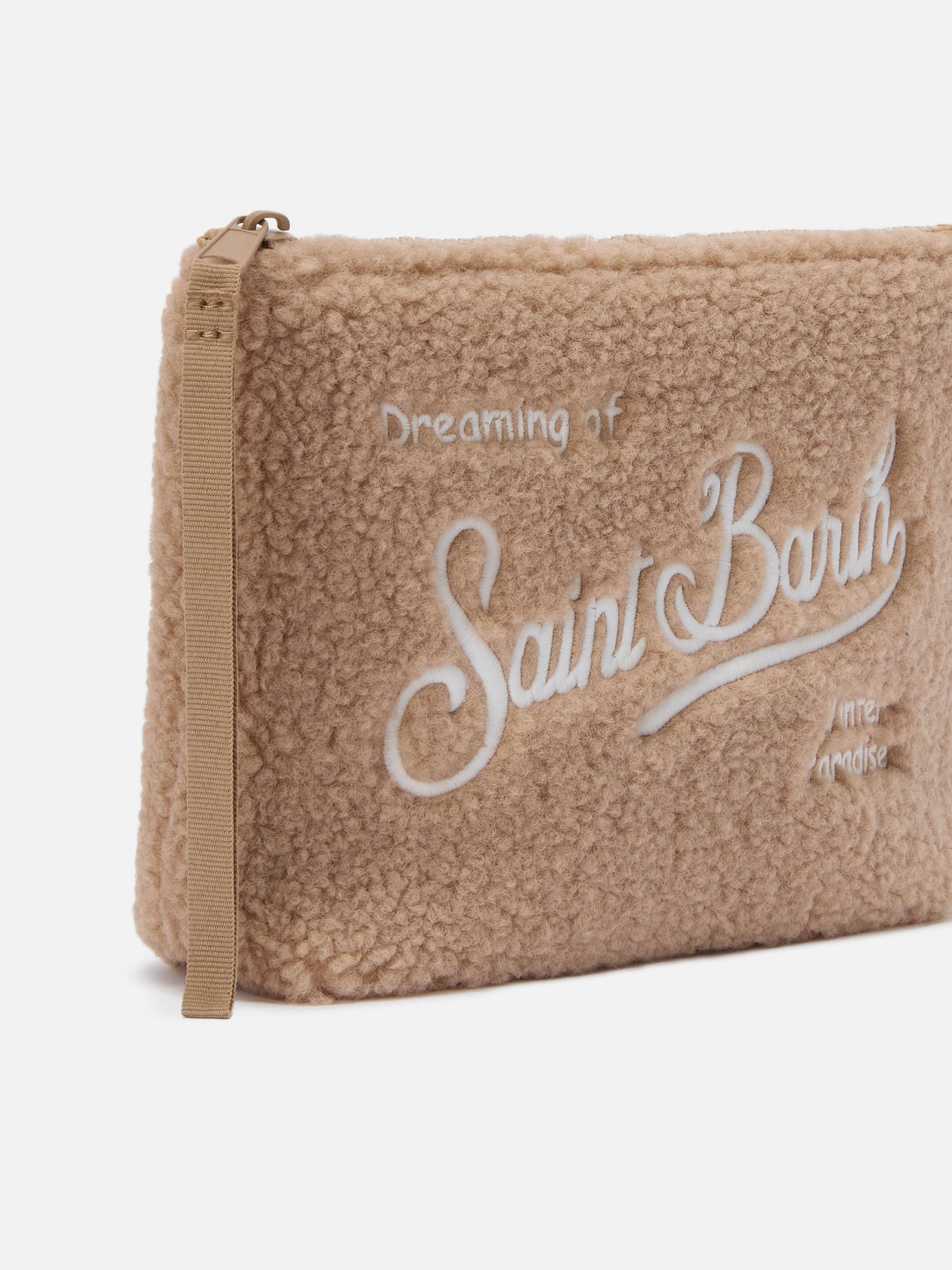Aline Teddy Pouch in beige sherpa