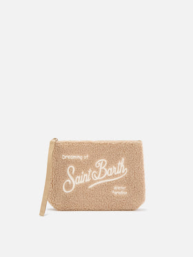 Teddy noisette pochette avec broderie logo Aline 