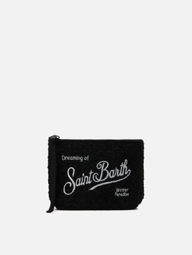 Aline Tweed Lurex Pouch in black