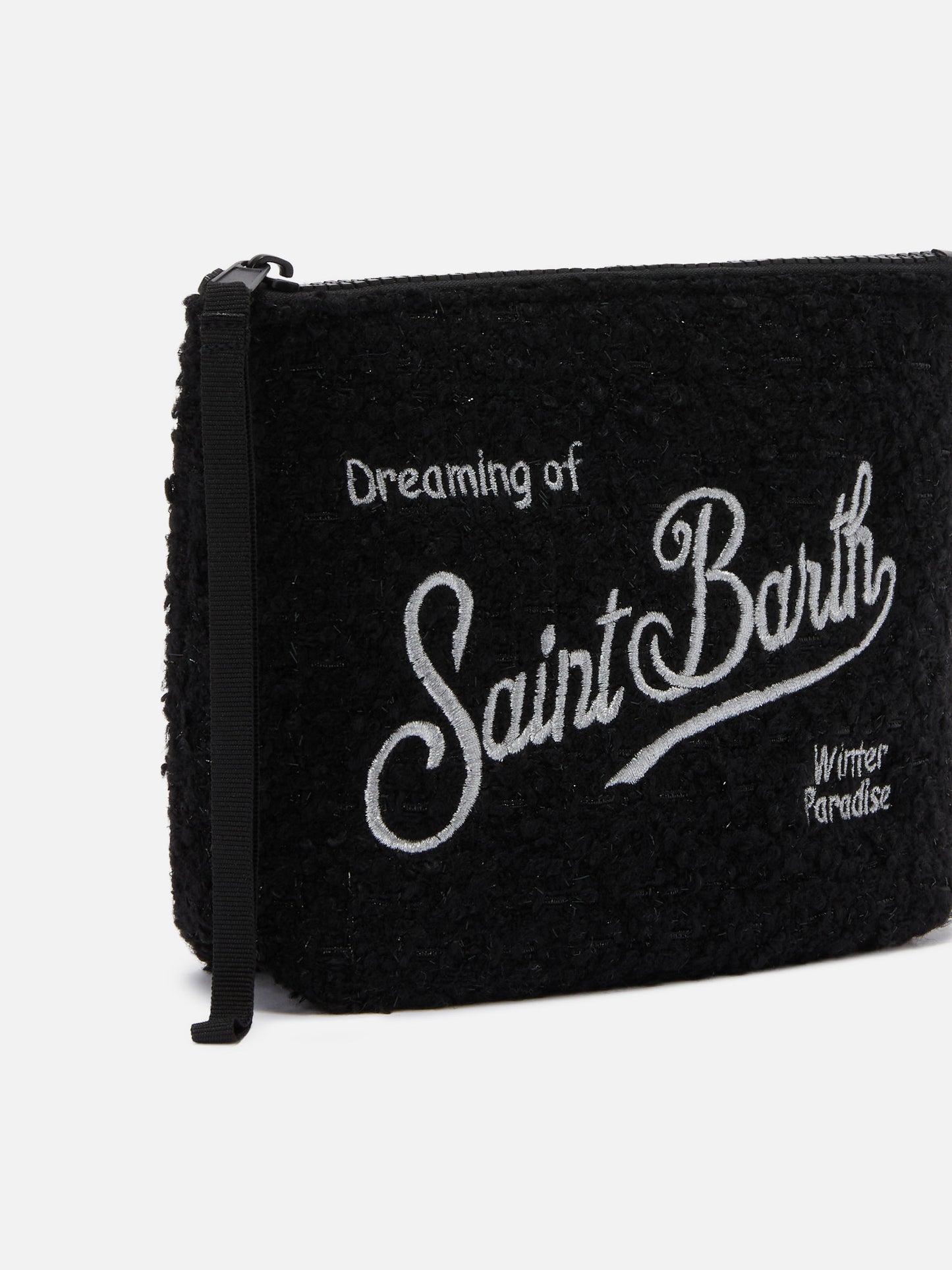 Aline Tweed Lurex Pouch in black