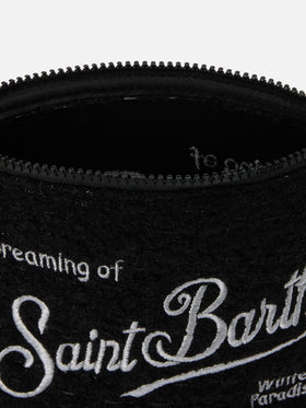 Aline Tweed Lurex Pouch in black