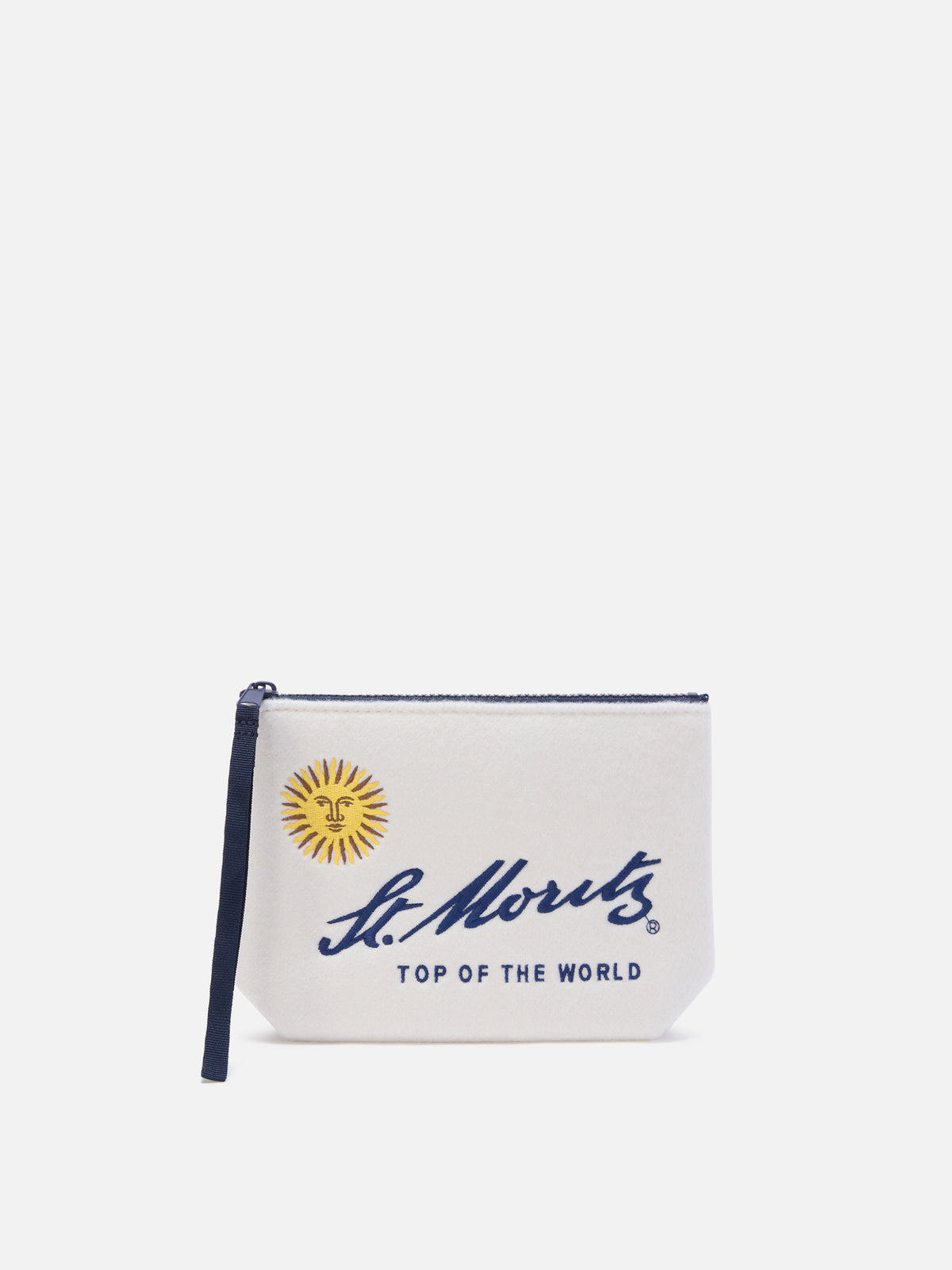 Off white Aline felt pochette with St. Moritz embroidery | Special edition