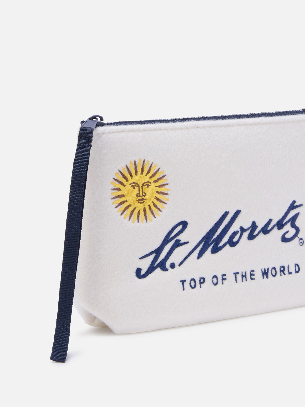 Off white Aline felt pochette with St. Moritz embroidery | Special edition