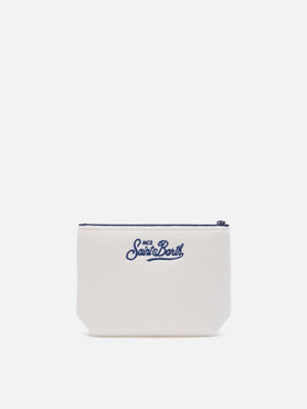 Off white Aline felt pochette with St. Moritz embroidery | Special edition
