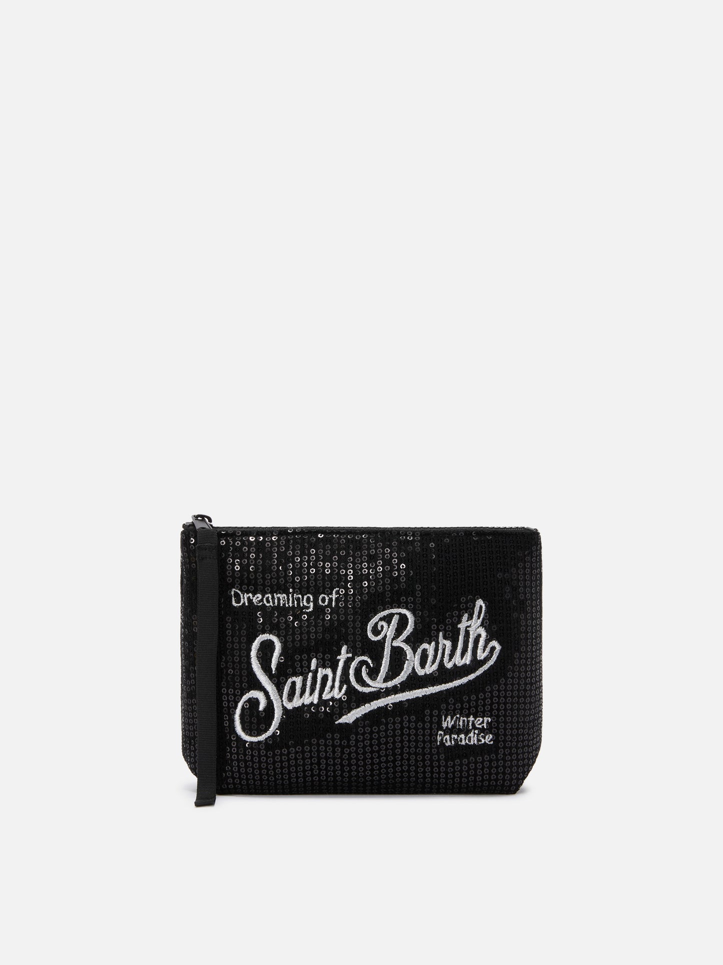 Pochette Aline Velvet Paillettes nera