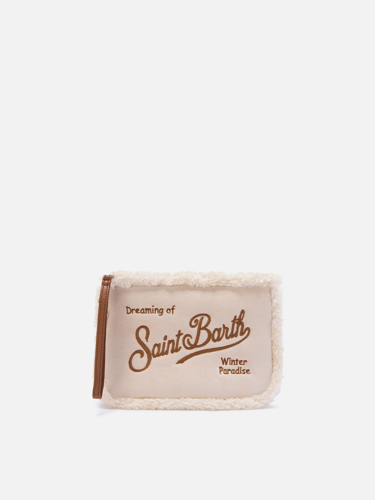 Off-white Aline aus Faux-Shearling pochette mit Logostickerei 