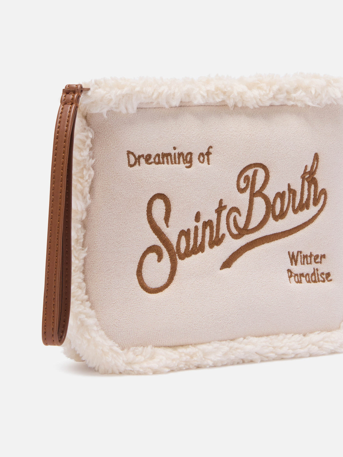 Off-white Aline aus Faux-Shearling pochette mit Logostickerei 
