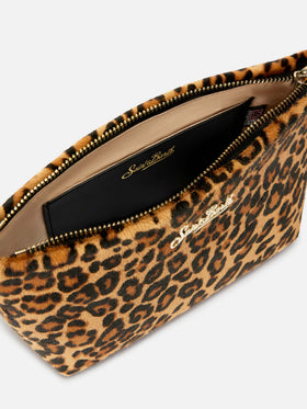 Borsa Aline in cavallino leopardato con placchetta logo