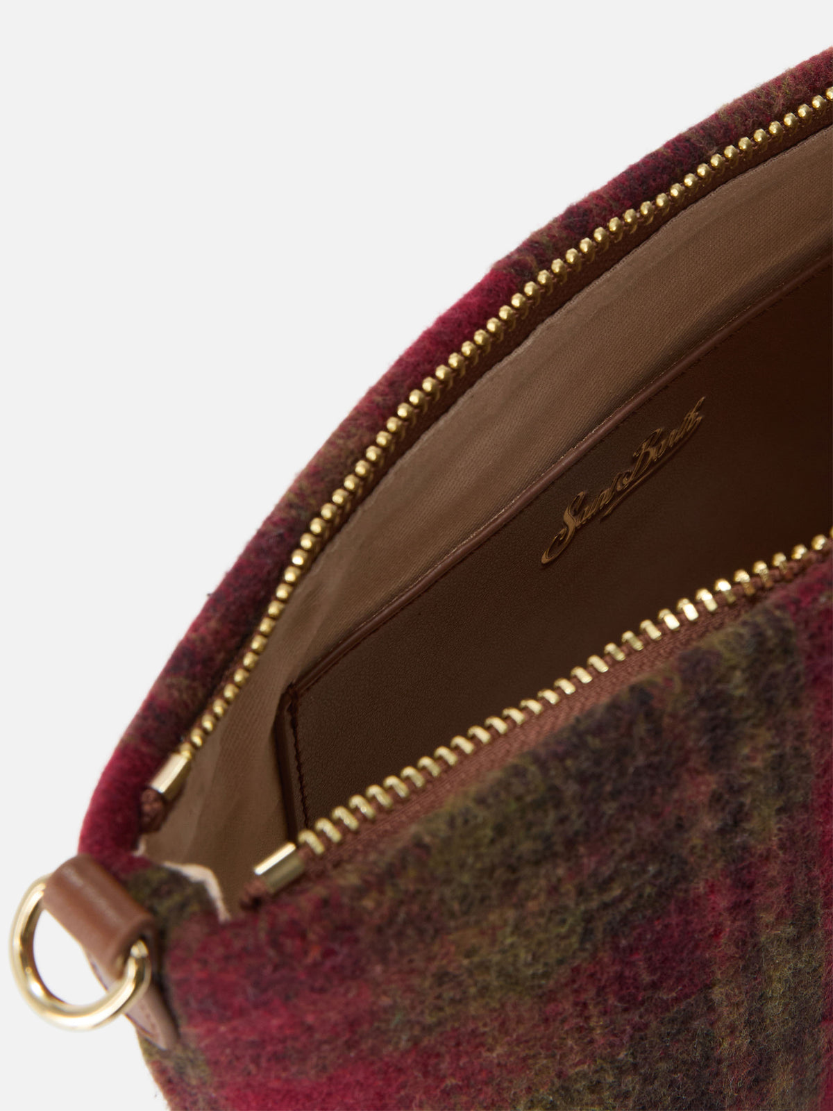 Aline shoulder bag with tartan pattern and leather handles