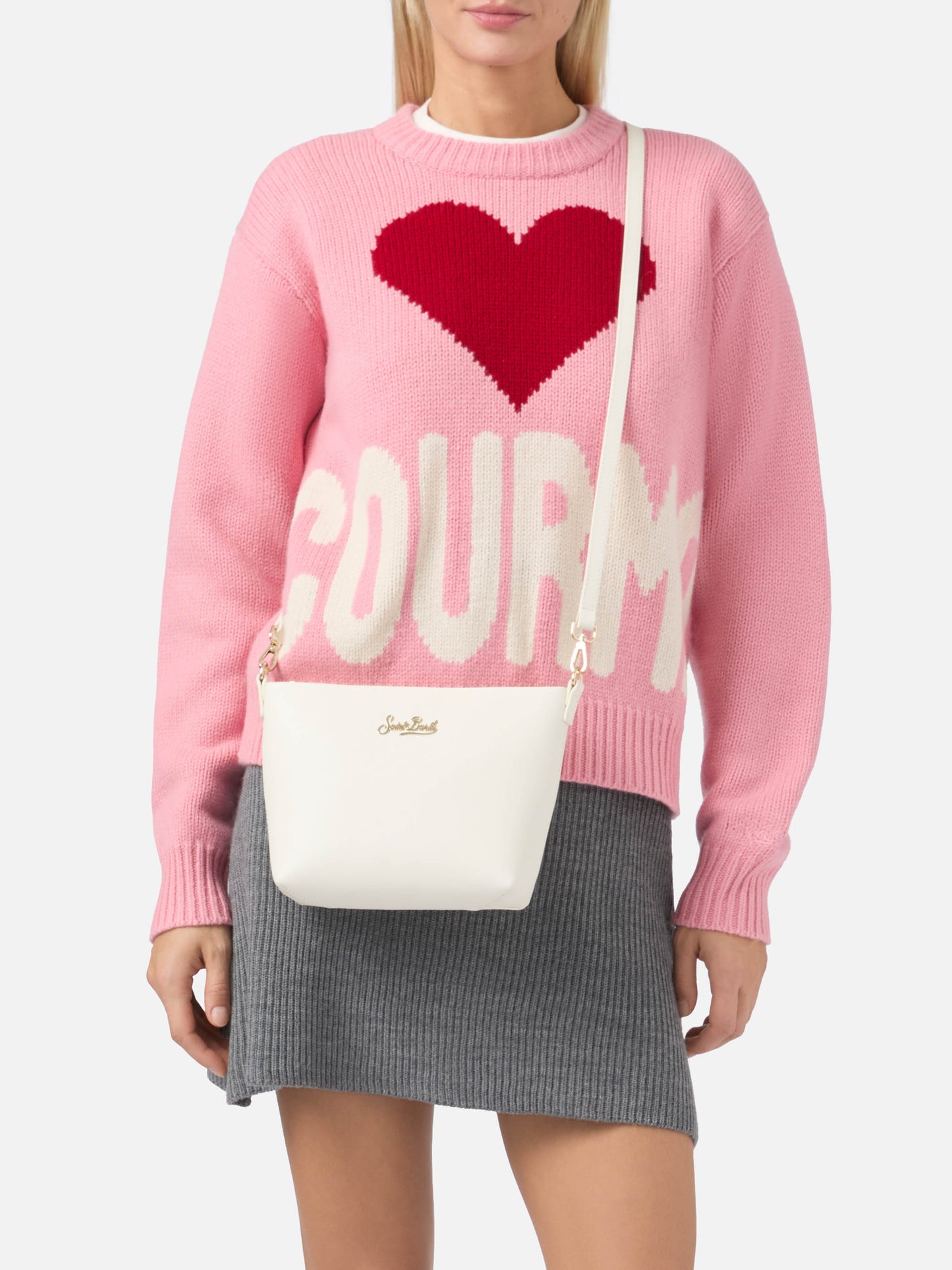 Aline Shoulder Bag in white leather