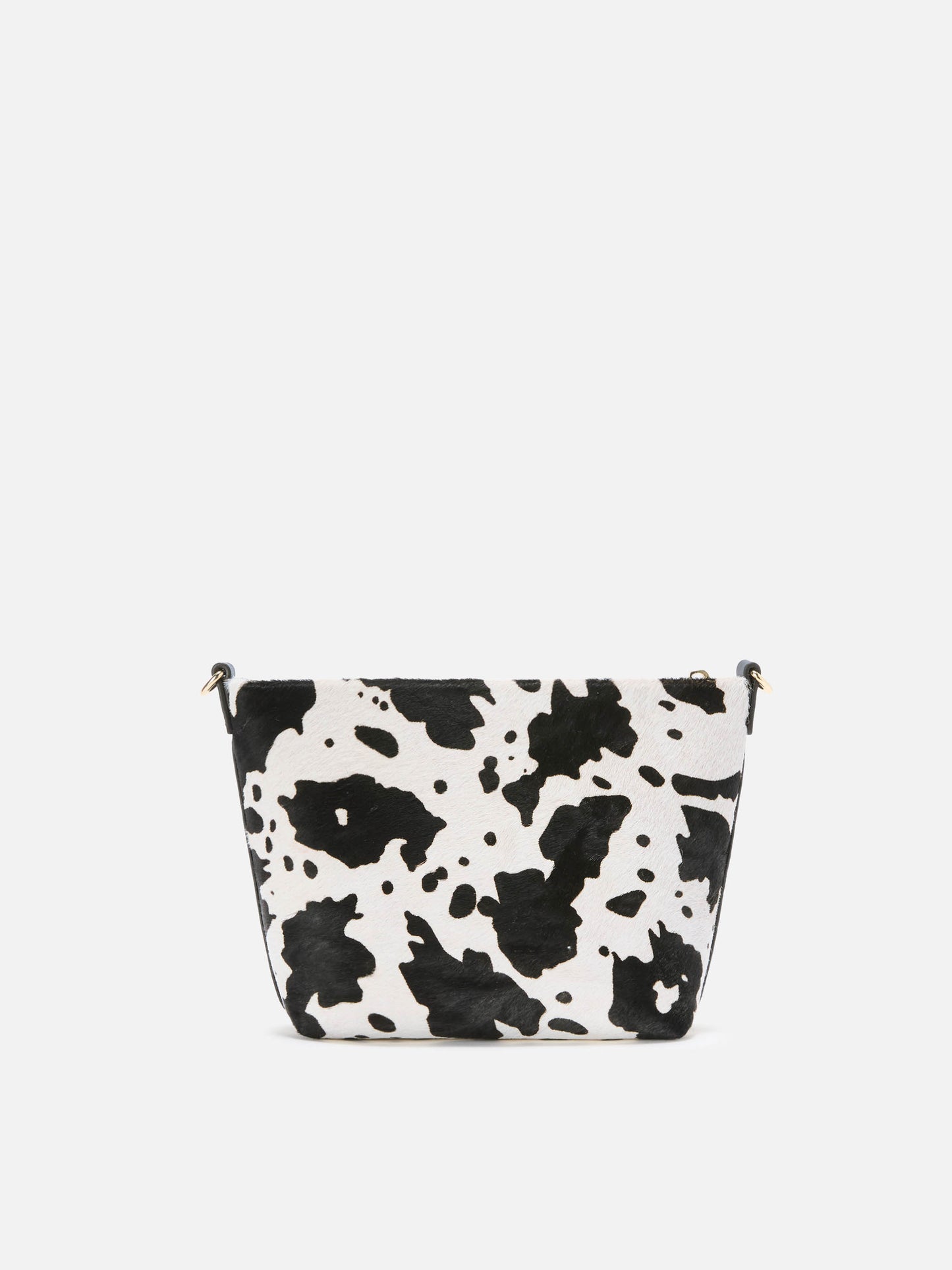Aline Shoulder Bag in brushed leather and cow-print calf hair