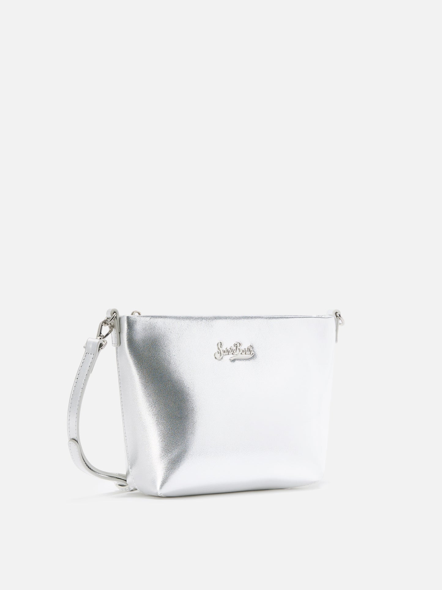 Aline Shoulder Bag in silver laminated leather