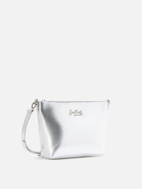 Aline Shoulder Bag in silver laminated leather