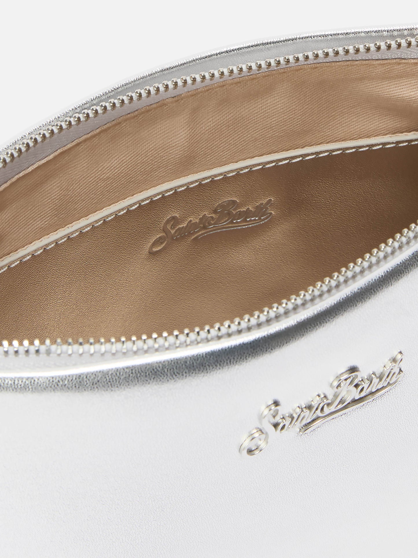 Aline Shoulder Bag in silver laminated leather